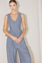 MARINA PINSTRIPE WOVEN TOP Flying Tomato