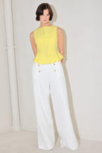 MODERN SHAPE YELLPW WOVEN TOP Flying Tomato