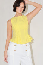 MODERN SHAPE YELLPW WOVEN TOP Flying Tomato