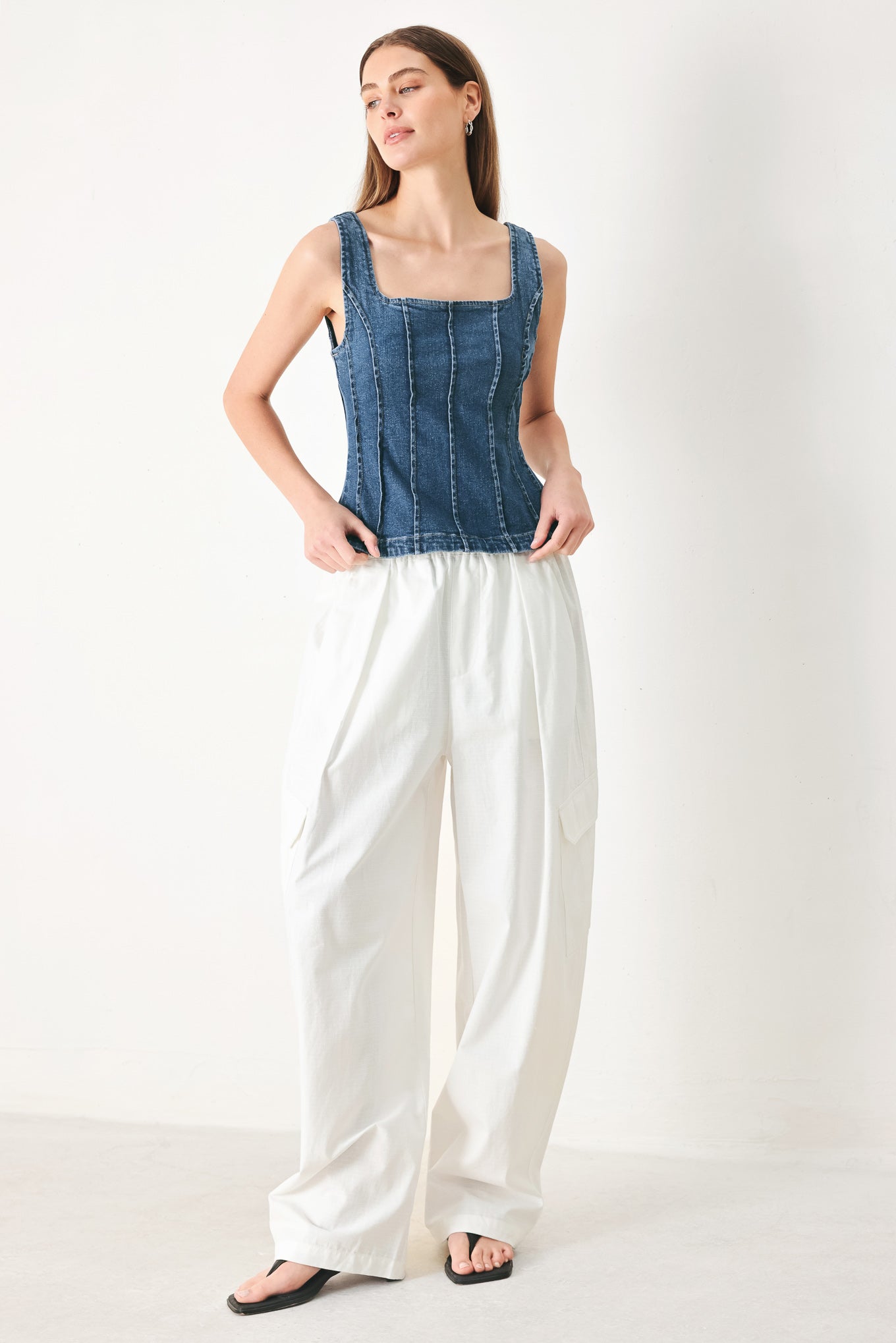 HONEYLINE DENIM TOP Flying Tomato