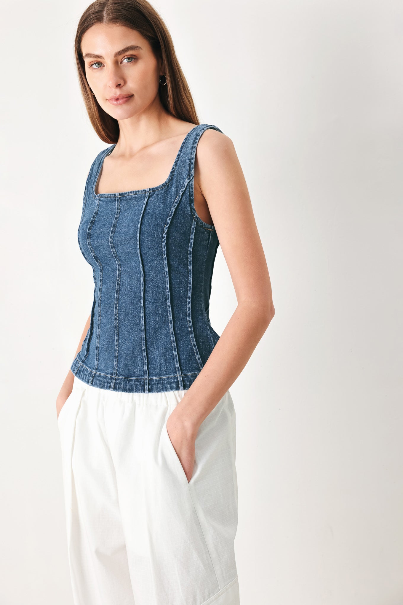 HONEYLINE DENIM TOP Flying Tomato