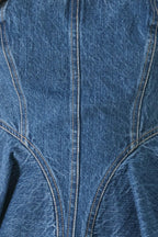 BLUE BLOSSOM BUSTIER DENIM TOP Flying Tomato