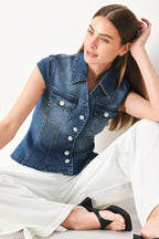 LOVELY COLLAR DENIM TOP Flying Tomato