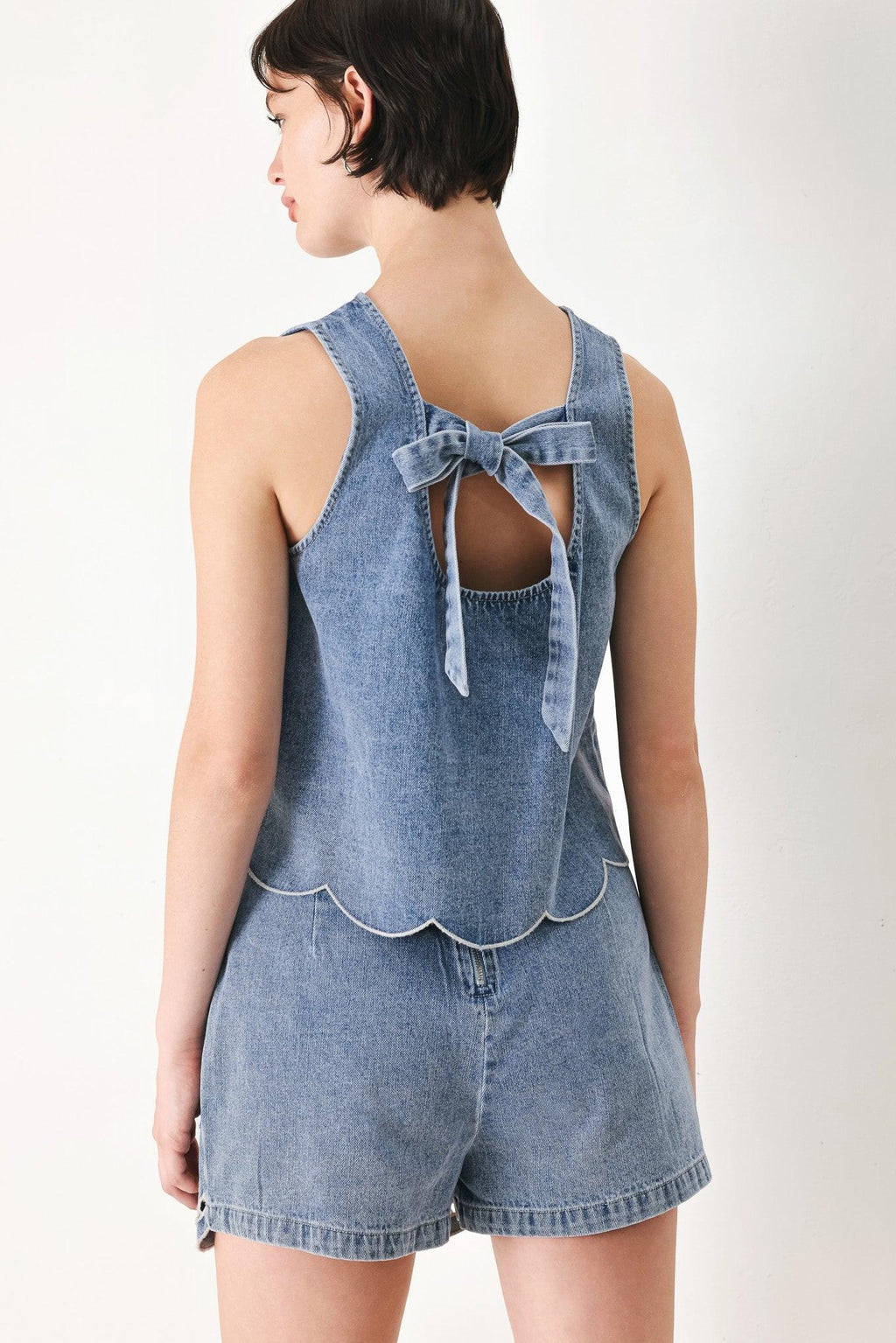 FLORAL LOVE DENIM TOP Flying Tomato