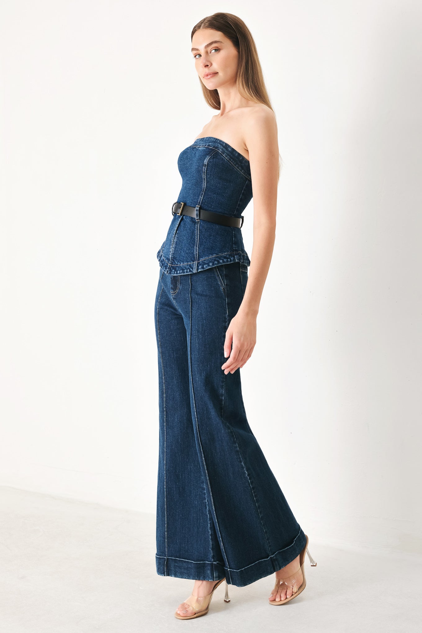 SKYLINE FLARE DENIM TUBE TOP Flying Tomato