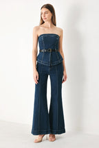 SKYLINE FLARE DENIM TUBE TOP Flying Tomato