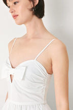 SUNSET BOW WHITE WOVEN TOP Flying Tomato