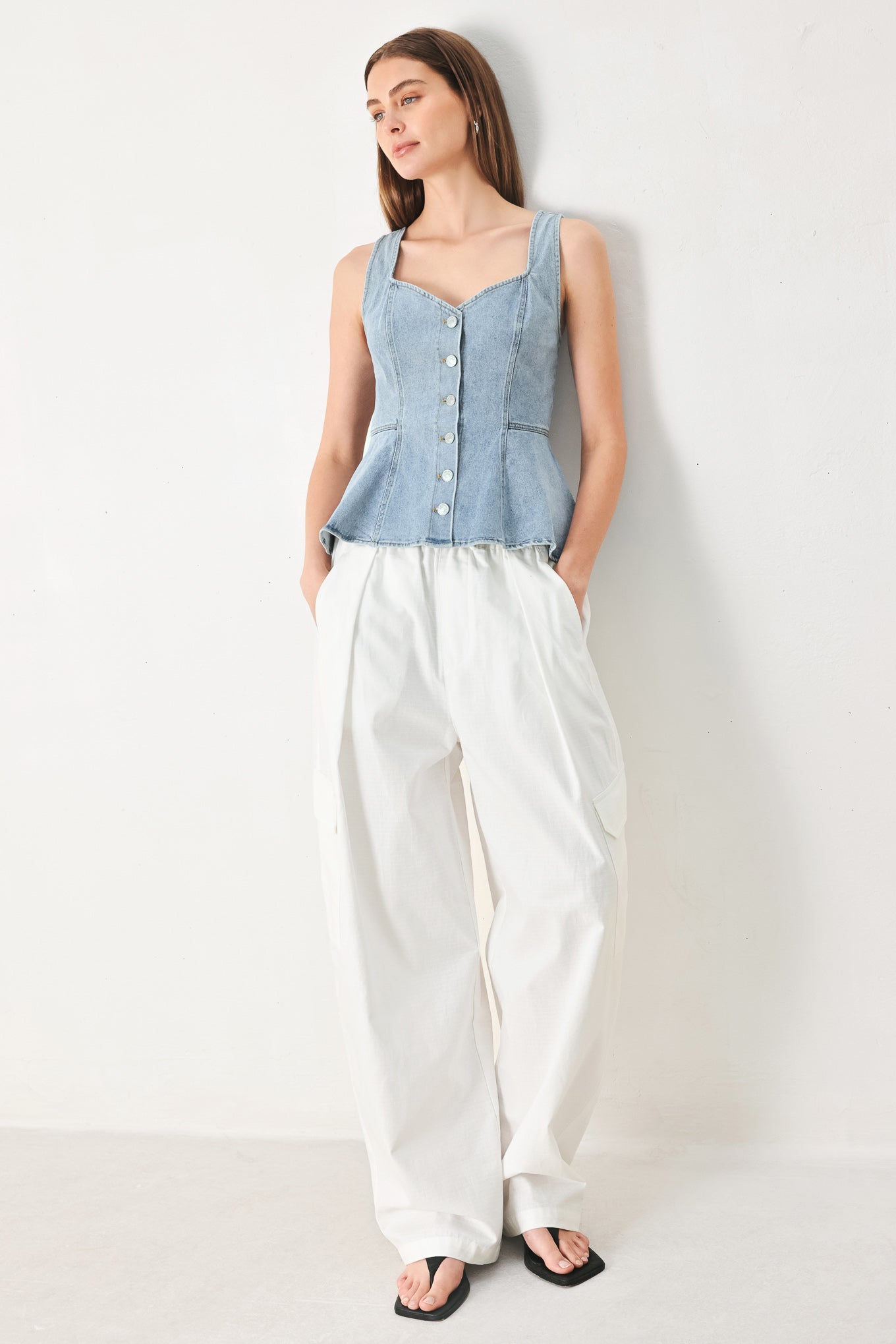 BLOSSOM BLUE DENIM TOP Flying Tomato