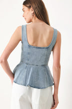 BLOSSOM BLUE DENIM TOP Flying Tomato