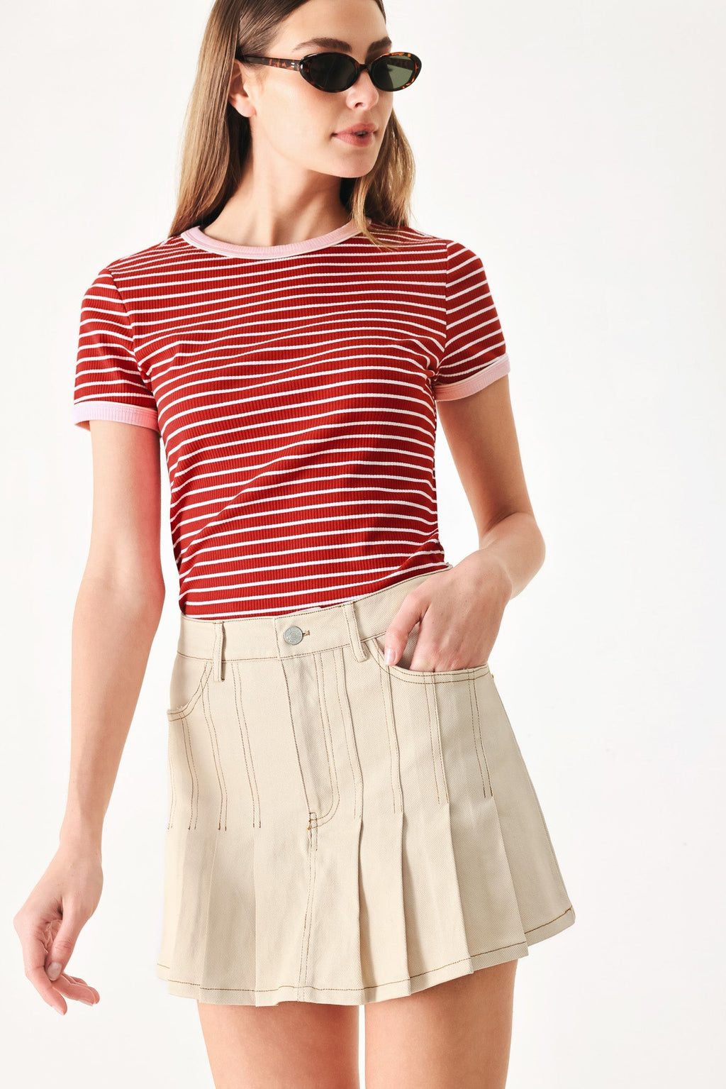 SWEET DAYDREAM STRIP KNIT TOP Flying Tomato