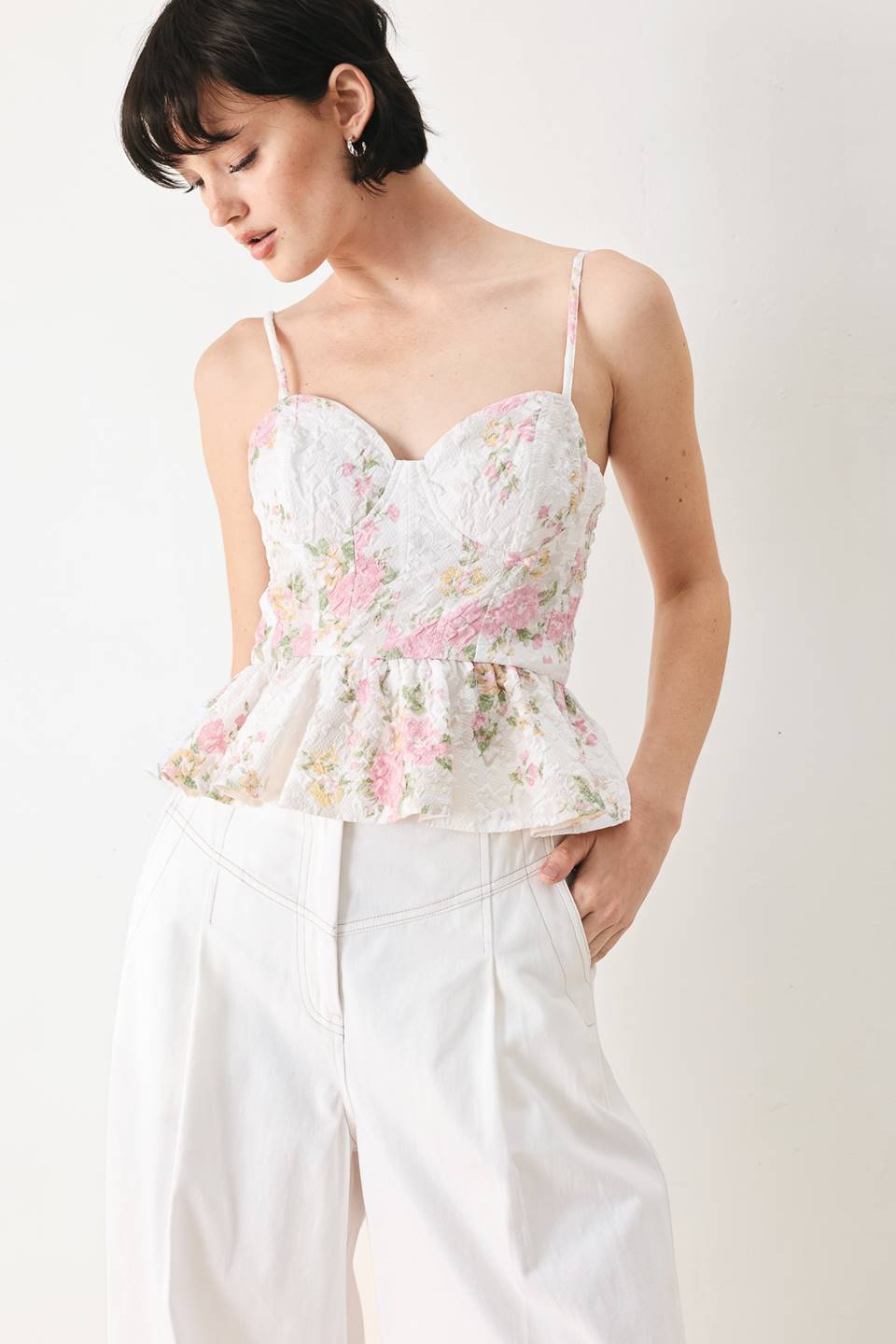 GARDEN STAY WOVEN BUSTIER TOP Flying Tomato
