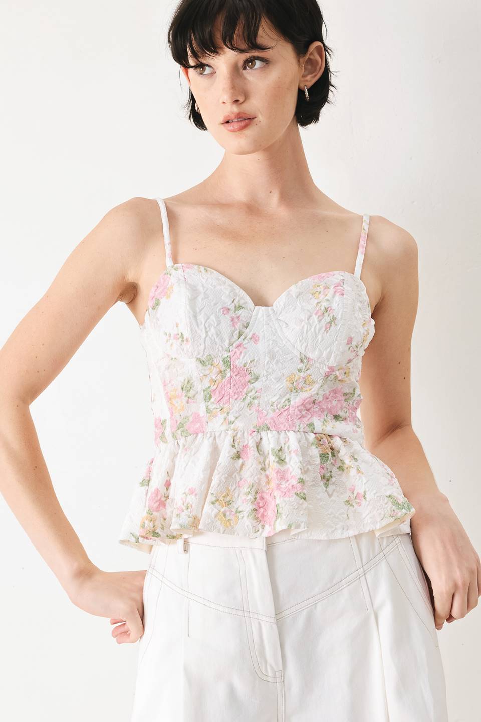 GARDEN STAY WOVEN BUSTIER TOP Flying Tomato
