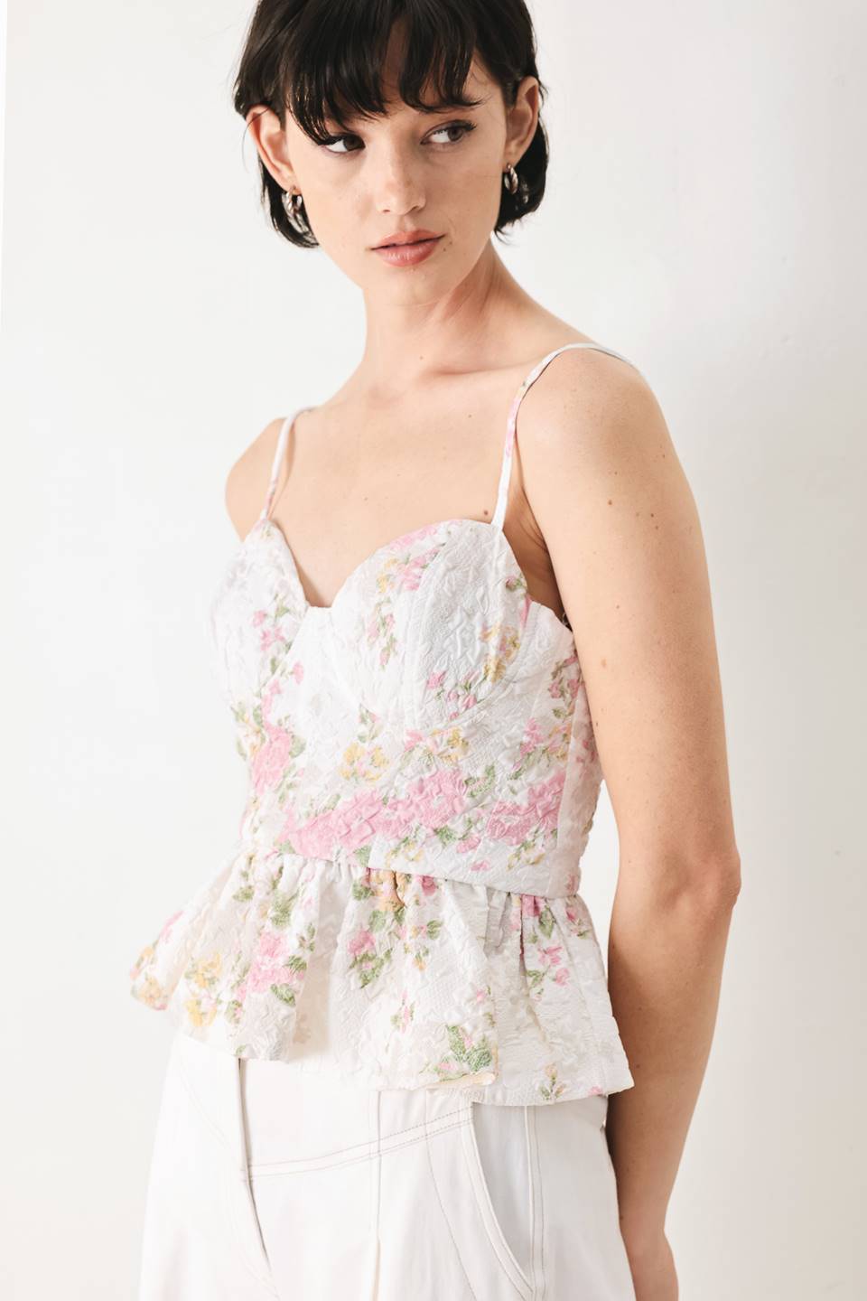 GARDEN STAY WOVEN BUSTIER TOP Flying Tomato