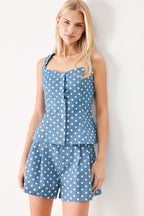 FLIRTY DOTS WOVEN TOP Flying Tomato