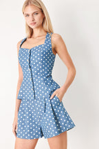 FLIRTY DOTS WOVEN TOP Flying Tomato