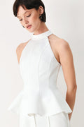 CELESTE HALTER WOVEN TOP