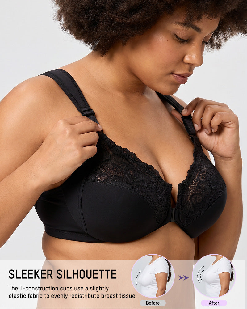 Front-Closure Underwire Print Bra