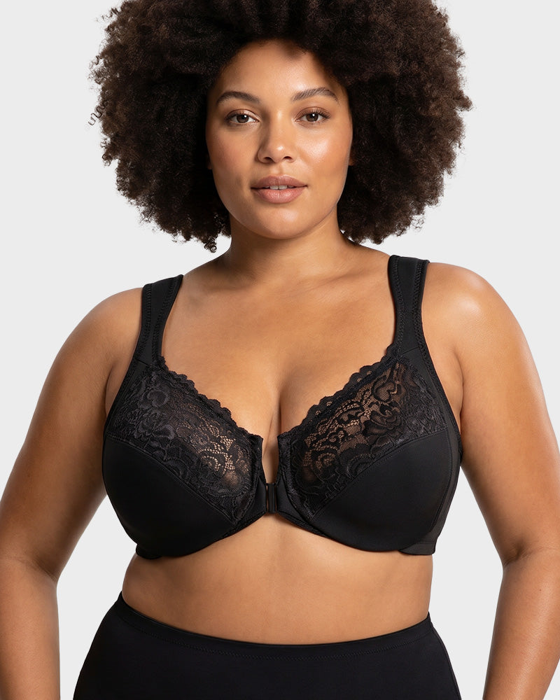 Front-Closure Underwire Print Bra