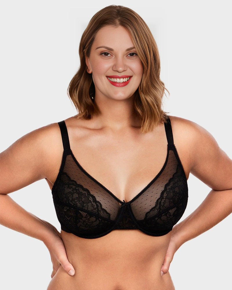 Full Coverage Lace Minimizer Bra - Petal SheCurve