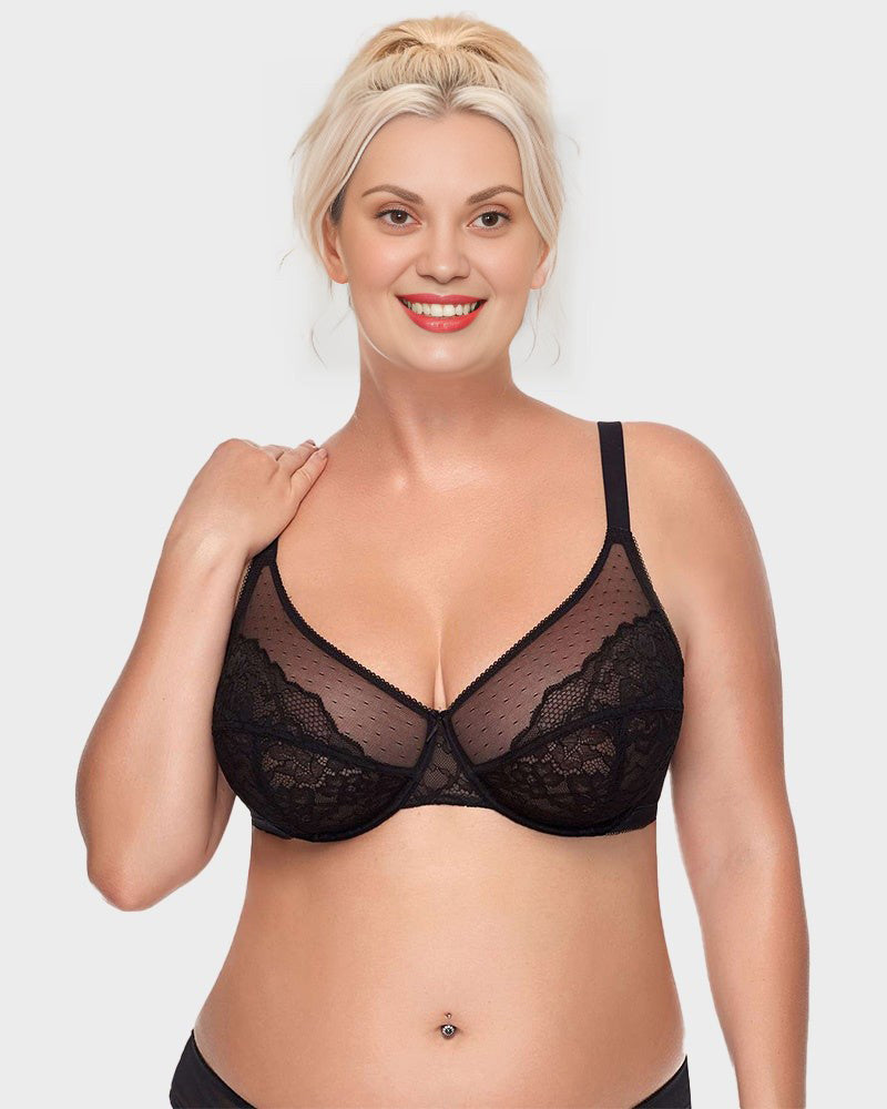 Full Coverage Lace Minimizer Bra - Petal SheCurve