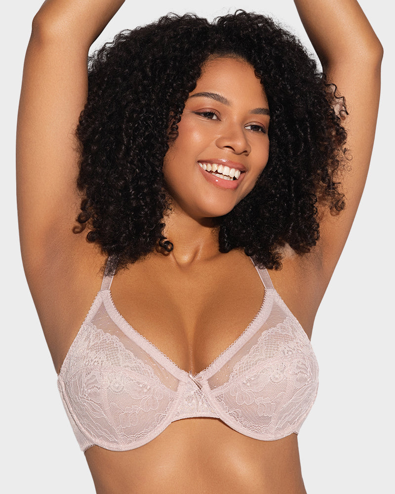 Full Coverage Lace Minimizer Bra - Petal SheCurve