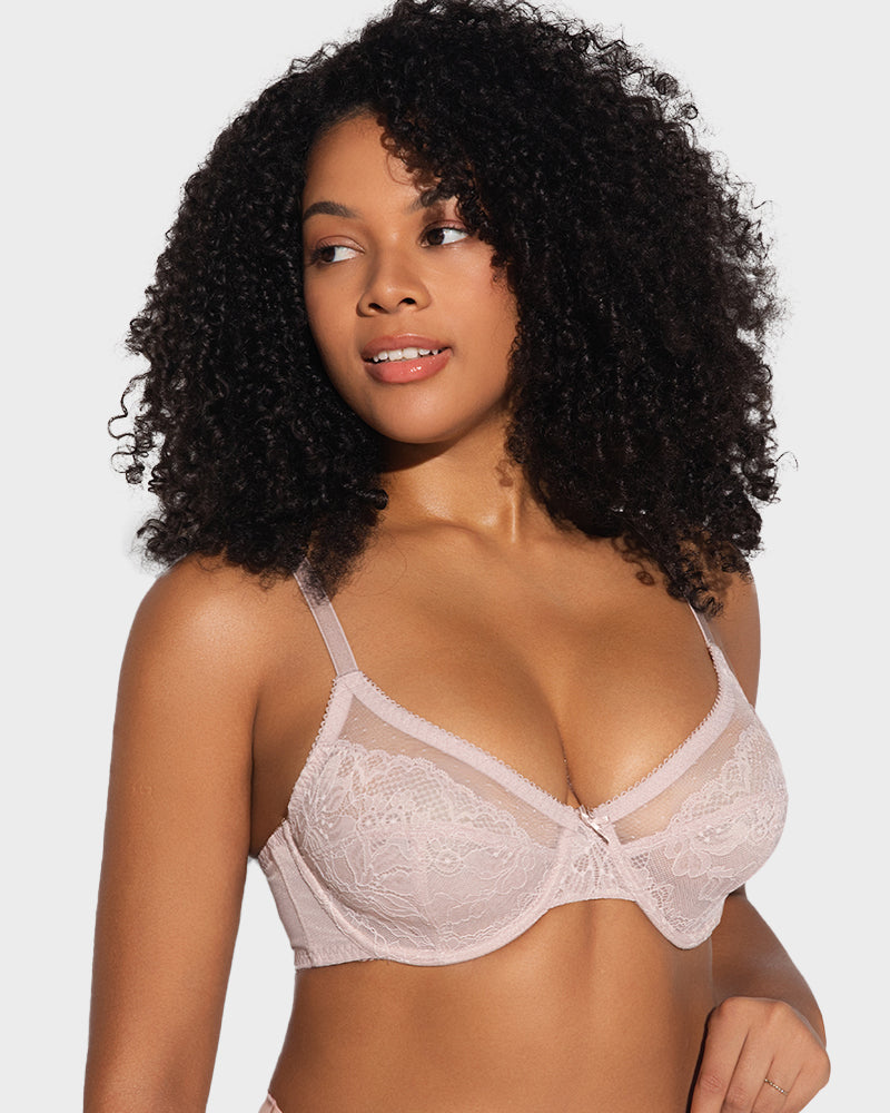 Full Coverage Lace Minimizer Bra - Petal SheCurve