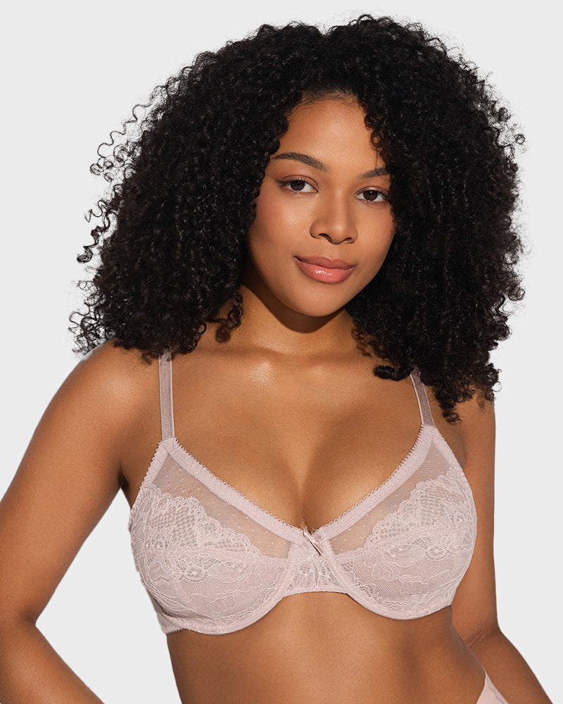Full Coverage Lace Minimizer Bra - Petal SheCurve