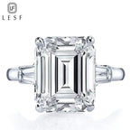 Luxury Ladies Jewelry Ring 5 Carat Emerald Moissanite 925 Sterling Silver Wedding Fashion Engagement Rings Luxlife Brands