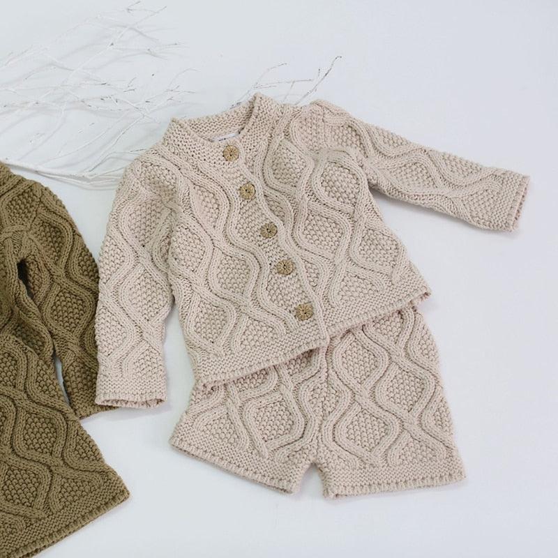 Toddler Baby Boys Girls Clothing Sets Fall Winter Cardigan Sweater+Shorts Infant Baby Girls Boys Knit Suit Korean Style LUXLIFE BRANDS