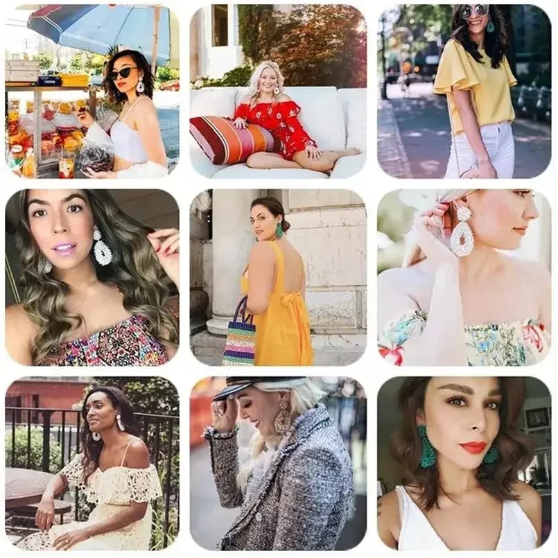 MANILAI Boho Fashion Beads Drop Earrings For Women Handmade Beaded Dangle Statement Earring Jewelry Gifts Wholesale - LUXLIFE BRANDS