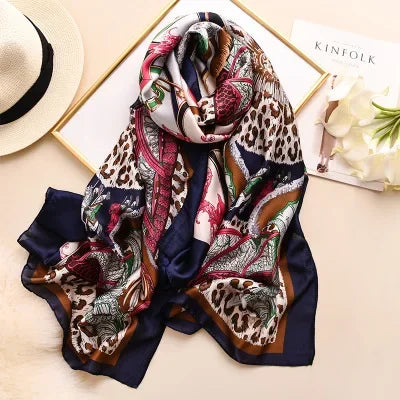 Luxury brand hijab summer women scarves soft long print silk scarves lady shawl and wrap 2022 pashmina bandana beach stoles