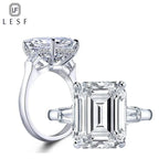 Luxury Ladies Jewelry Ring 5 Carat Emerald Moissanite 925 Sterling Silver Wedding Fashion Engagement Rings Luxlife Brands