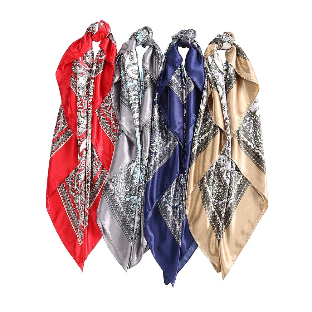 AWAYTR Fashion Head Scarf Leopard Print Satin  Hair Bands for Girls Women Headband Scarfs Body Glitter Turban Bandanas Headwear LUXLIFE BRANDS