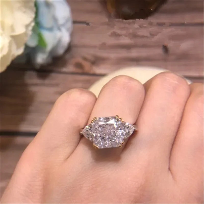 CC Fine Jewelry Rings For Women Yellow Cubic Zirconia Luxury Wedding Engagement Ring Silver Color Drop Shipping CC1665 LUXLIFE BRANDS