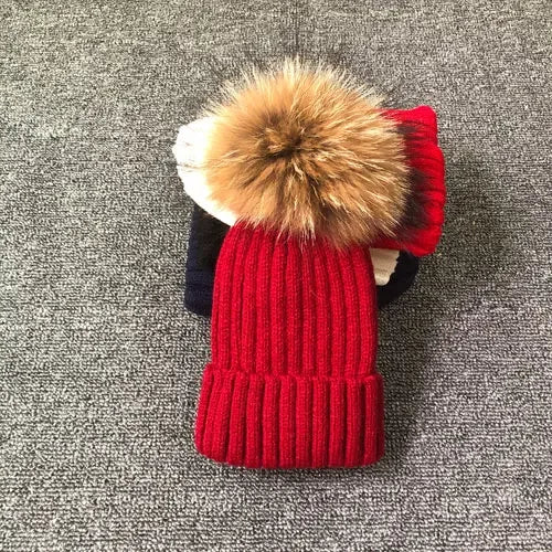 LUXKIDS Winter Classic Fur Pom Hat LUXLIFE BRANDS