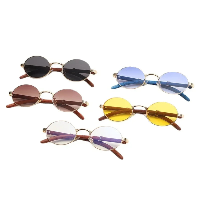 CATERSIDE 2022 Luxury Brand Designer Glasses Man Retro Classic Round Oval Sunglasses Men Fashion Popular Travel Wooden Shades LUXLIFE BRANDS