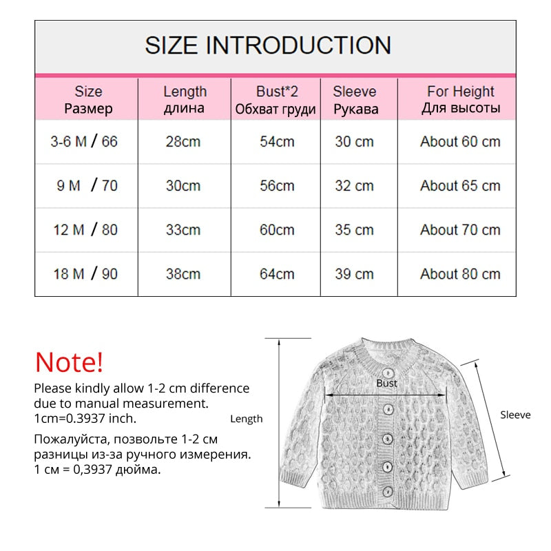 IYEAL Newest Baby Sweater Knitted Boys Girls Toddler Solid Sweater Handmade Infant Single Breasted Cardigan Kids Newborn Clothes