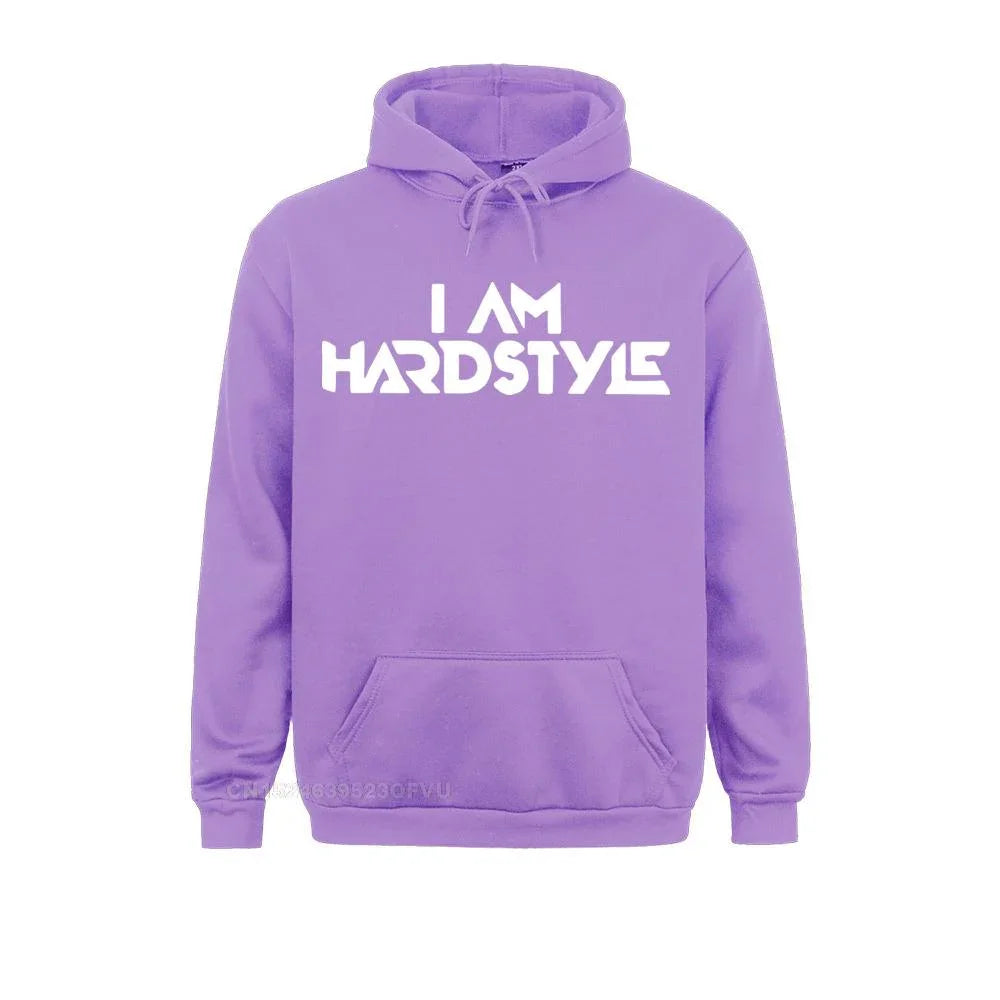 I Am Hardstyle Men Women Music Defqon Hardcore Dance Dj Techno Club Party Edm Pullover Hoodie Hoodie Premium Cotton Tops LUXLIFE BRANDS
