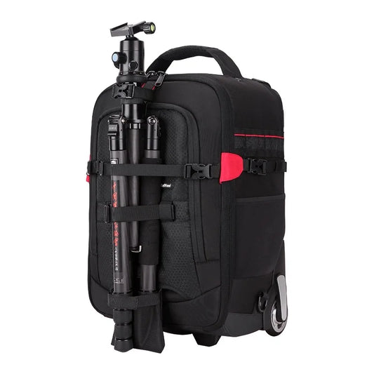 Professional DSLR camera trolley suitcase on wheels