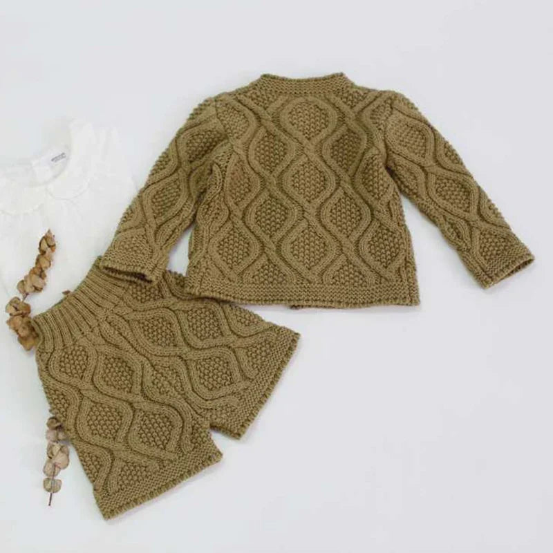 Toddler Baby Boys Girls Clothing Sets Fall Winter Cardigan Sweater+Shorts Infant Baby Girls Boys Knit Suit Korean Style LUXLIFE BRANDS