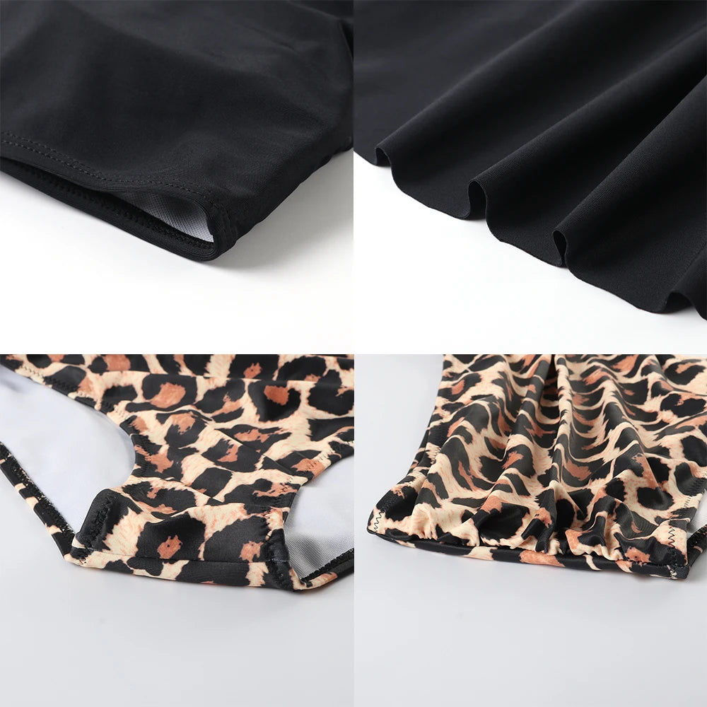 Leopard High Waist Ruffle Bikini LUXLIFE BRANDS