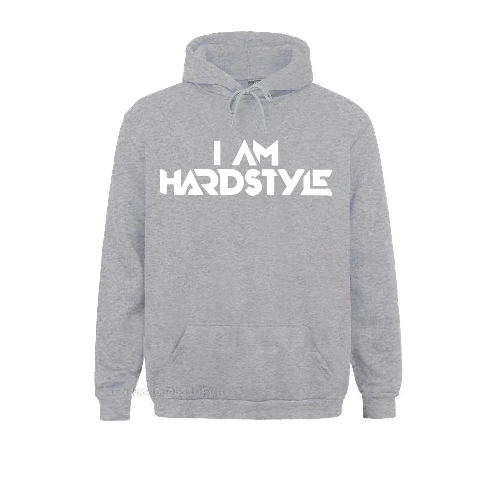 I Am Hardstyle Men Women Music Defqon Hardcore Dance Dj Techno Club Party Edm Pullover Hoodie Hoodie Premium Cotton Tops LUXLIFE BRANDS