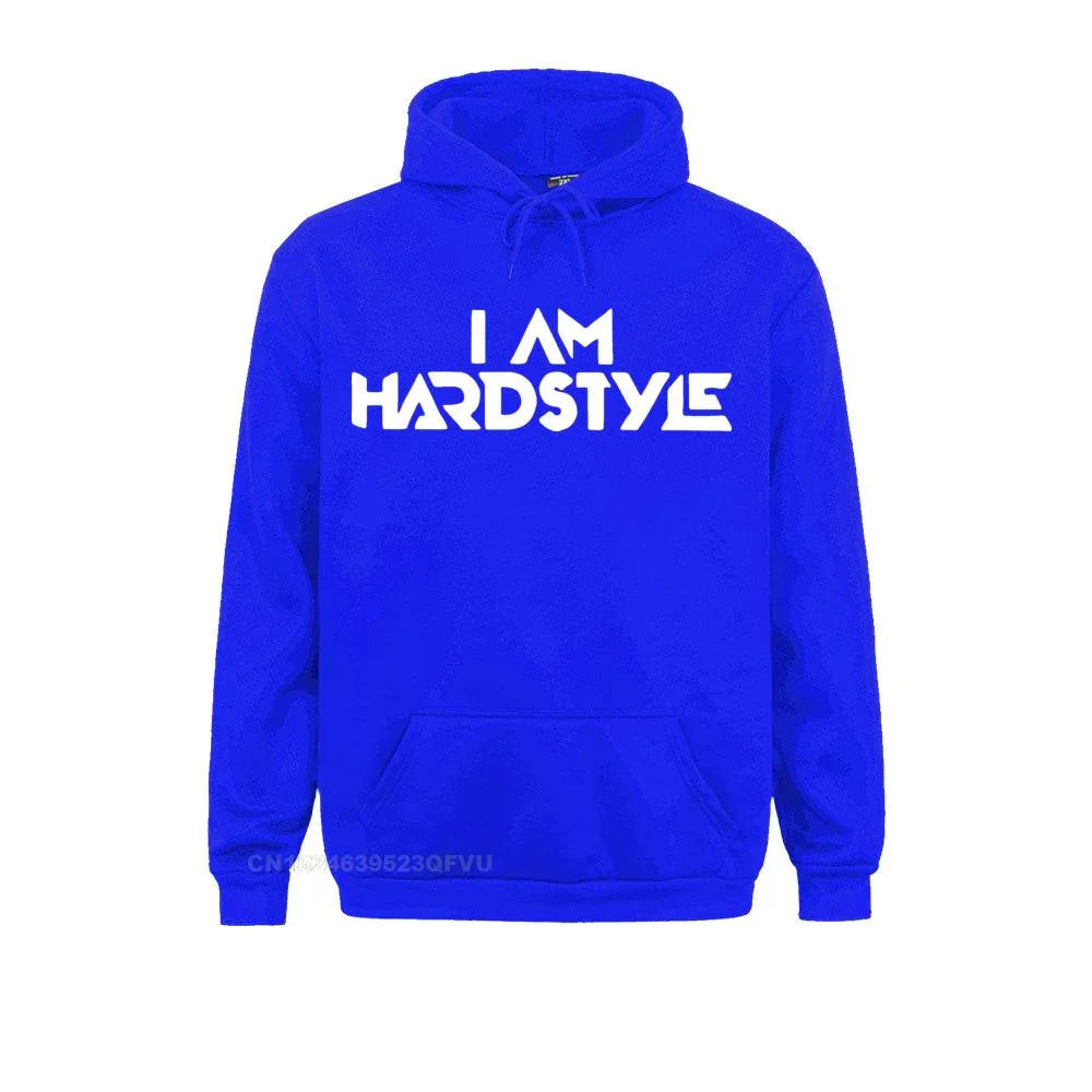 I Am Hardstyle Men Women Music Defqon Hardcore Dance Dj Techno Club Party Edm Pullover Hoodie Hoodie Premium Cotton Tops LUXLIFE BRANDS
