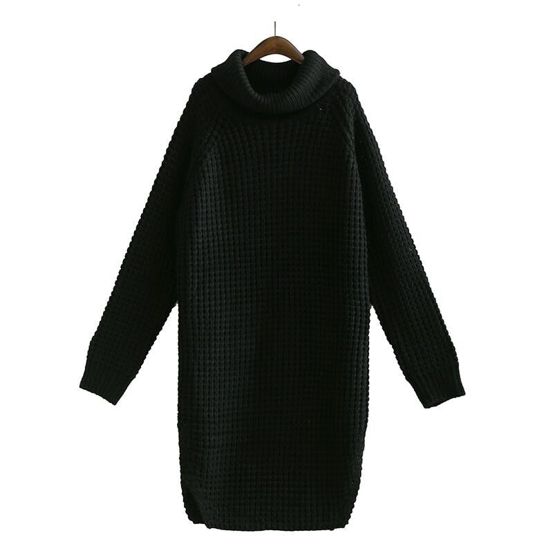 TWOTWINSTYLE Korean Side Split Women's Sweater Turtleneck Long Sleeve Warm Thick Female Sweater 2020 Autumn Winter Fashion New