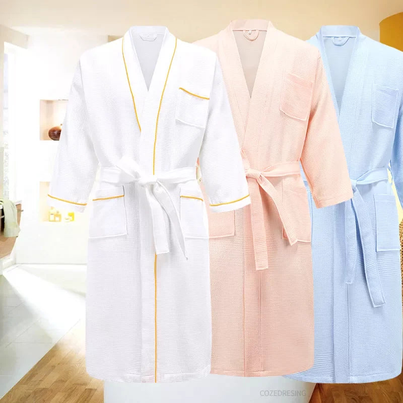 LUXMAN 5 Star Hotel 100% Cotton Waffle Bathrobe LUXLIFE BRANDS