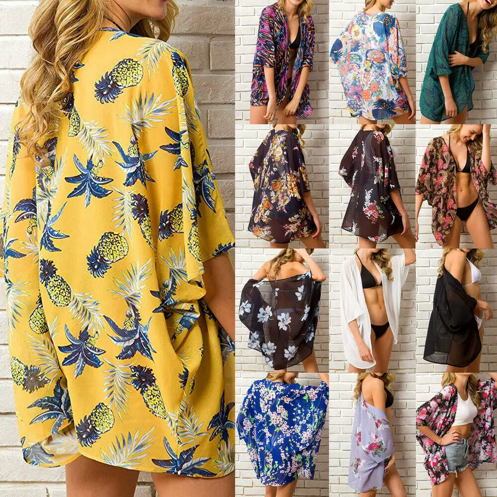 Boho Floral Beach Kimono