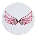 Summer Microfiber Round Beach Towel Circle Fairy Cupid Wings Print Shower Bath Towels Yoga Mat Blanket toalla de playa redonda