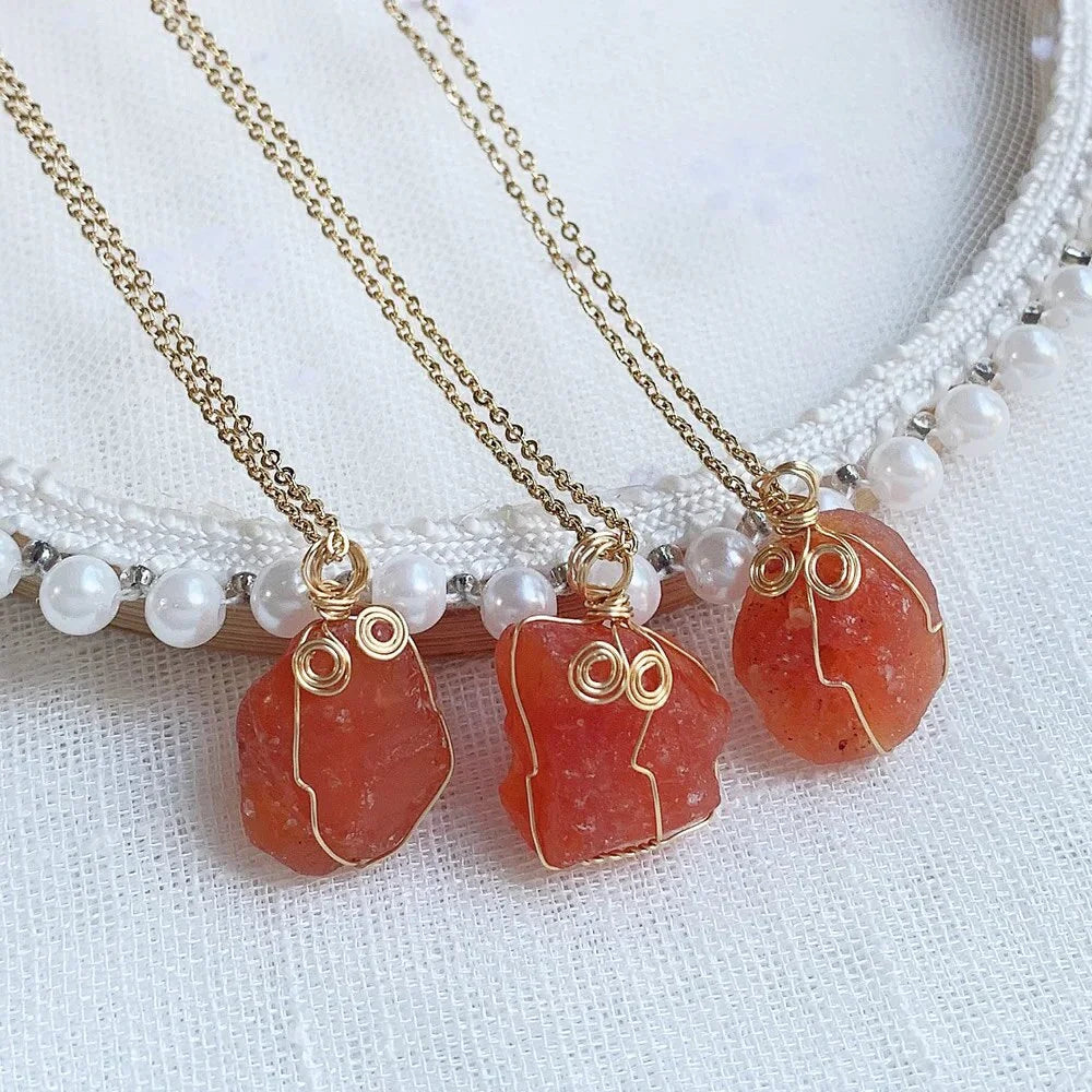 Carnelian Crystal Necklace Women LUXLIFE BRANDS
