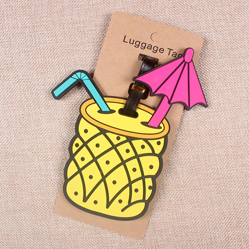 Pineapple Travel Accessories Creative Luggage Tag Silica Gel Suitcase ID Address Holder Baggage Boarding Tags Portable Label