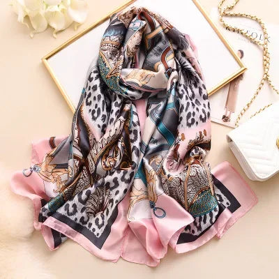 Luxury brand hijab summer women scarves soft long print silk scarves lady shawl and wrap 2022 pashmina bandana beach stoles